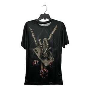 3/$25.  Unbranded Men's Ace of Spades Silky T-Shirt Size Small